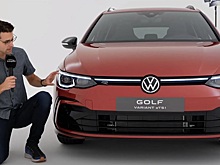 Крупным планом продемонстрированы VW Golf Variant и Alltrack 2021 года