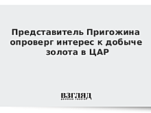 Представитель Пригожина опроверг интерес к добыче золота в ЦАР