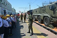 Саратовцы встретили патриотический поезд