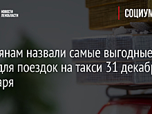 Россиянам назвали самые выгодные часы для поездок на такси 31 декабря и 1 января