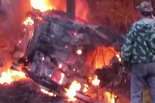 В Касимовском районе в результате ДТП сгорел автомобиль