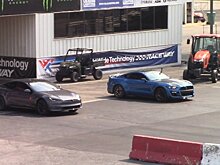 Ford Mustang Shelby GT500 обошёл в дрэге мощнейшую Tesla Model S Plaid