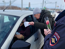 В Самарской области полицейские и общественники подарили «Цветы для автоледи»