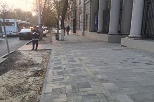 Ремонт тротуаров на Большой Садовой в Ростове обещают закончить досрочно