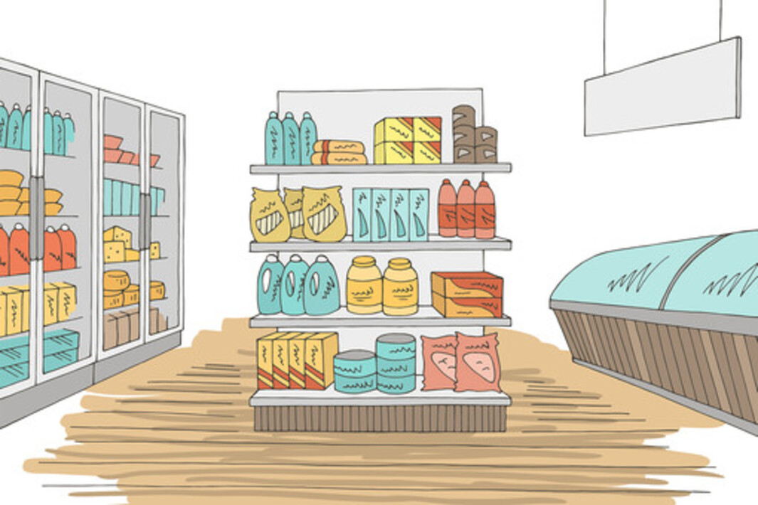 Рисунок магазина продуктов для детей