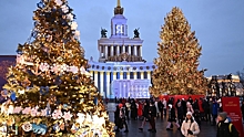 На ВДНХ зажгли огни на главной новогодней ели выставки «Россия»