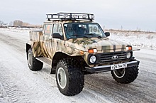 Lada 4x4 превратили в пикап с огромными колесами