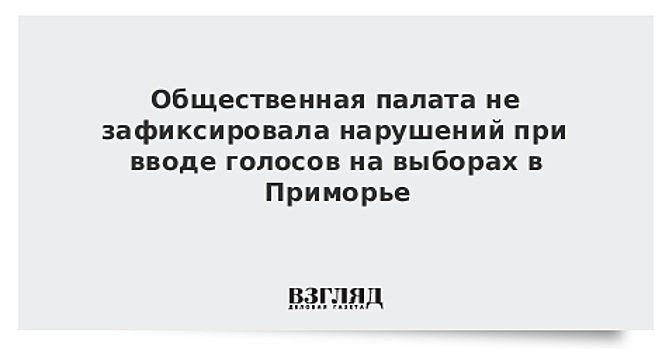 Общественная палата не зафиксировала нарушений при вводе голосов на выборах в Приморье