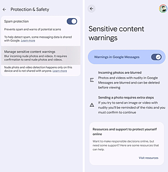 В мессенджере Google Messages появилась функция предупреждения об обнаженке