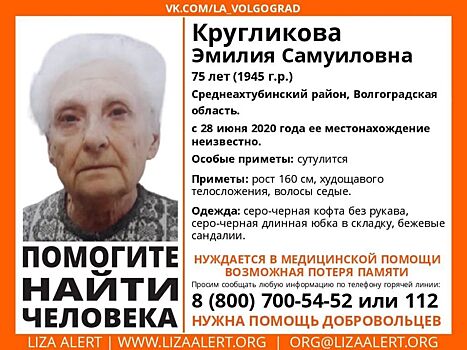 75-летняя пенсионерка пропала в Волгоградской области