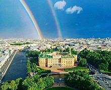 Фоторепортаж: в небе над Петербургом появилась двойная радуга