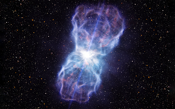Обнаружен самый мощный поток вещества от квазара