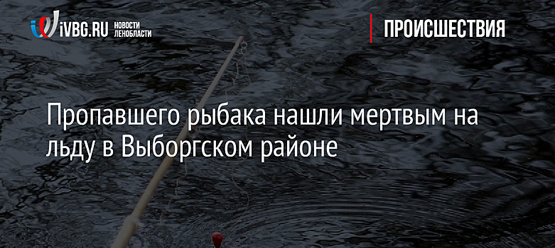 Пропавшего рыбака нашли мертвым на льду в Выборгском районе
