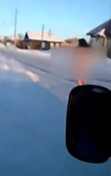 Видео: В Башкирии засняли женщину, бегущую голышом на морозе