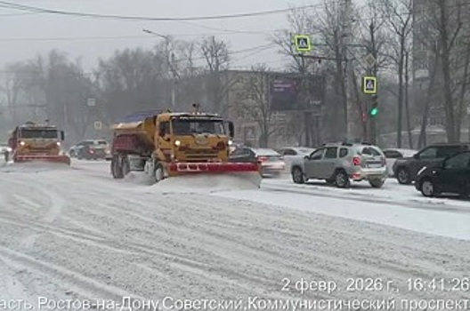 Сильный снегопад в Ростове прекратится в 1 час ночи