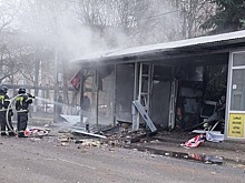 В Минеральных Водах сгорел ларек с новогодними фейерверками