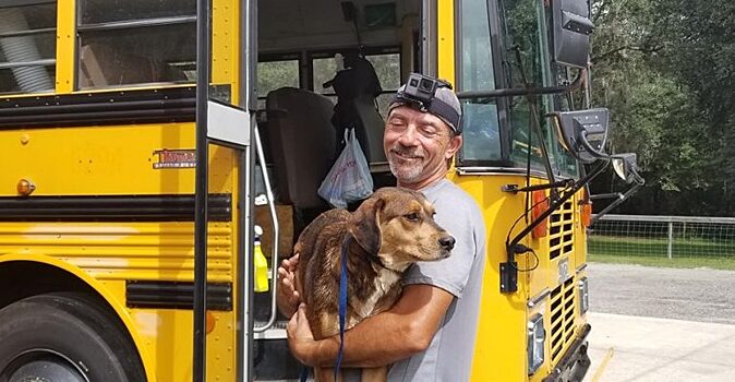 Простой водитель на школьном автобусе спас 60 домашних питомцев от урагана