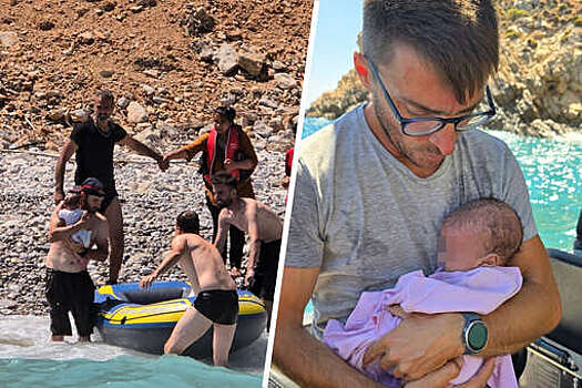 В Греции спасли семью беженцев, которая три дня выживала в море с младенцем