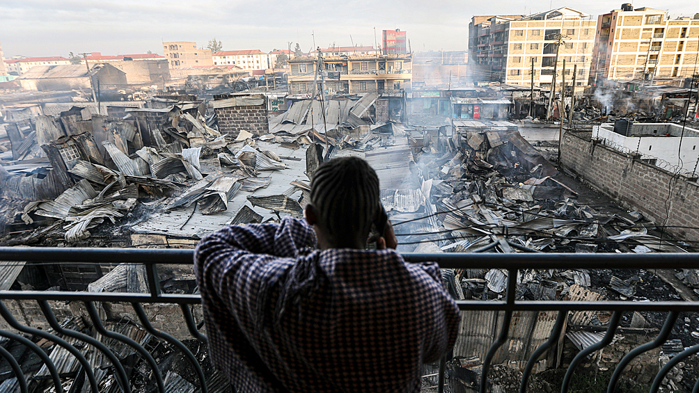 Последствия взрыва на предприятии по заправке газом в Найроби