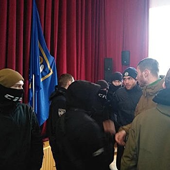 Националисты сорвали съезд Всеукраинского союза ветеранов в Киеве
