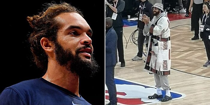 Жоаким Ноа в необычном наряде посетил матч НБА в Париже