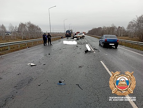 На автодороге «Уфа - Оренбург» столкнулись бензовоз и легковушка, погиб человек