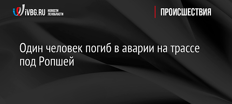 Один человек погиб в аварии на трассе под Ропшей
