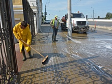 Нижегородские центральные улицы начали чистить моющим средством