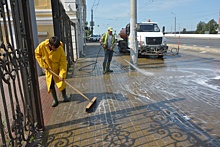 Нижегородские центральные улицы начали чистить моющим средством