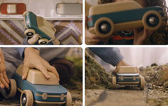 Rivian выпустил деревянный набор с копиями своих машин