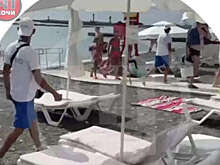 Появилось видео эвакуации отдыхающих с пляжа в Сочи из-за опасности атаки БПЛА