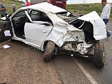 Недалеко от Оренбурга перевернулся Chevrolet