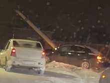 В Касимове автомобиль снес опору ЛЭП